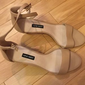 Nude thin strap heels